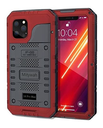 Funda Impermeable Mitywah Para iPhone 12 Pro Max, J3w2z