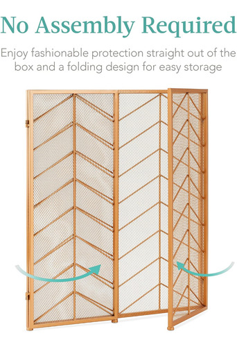 Best Choice Products Pantalla De Chimenea Chevron De 52x3...