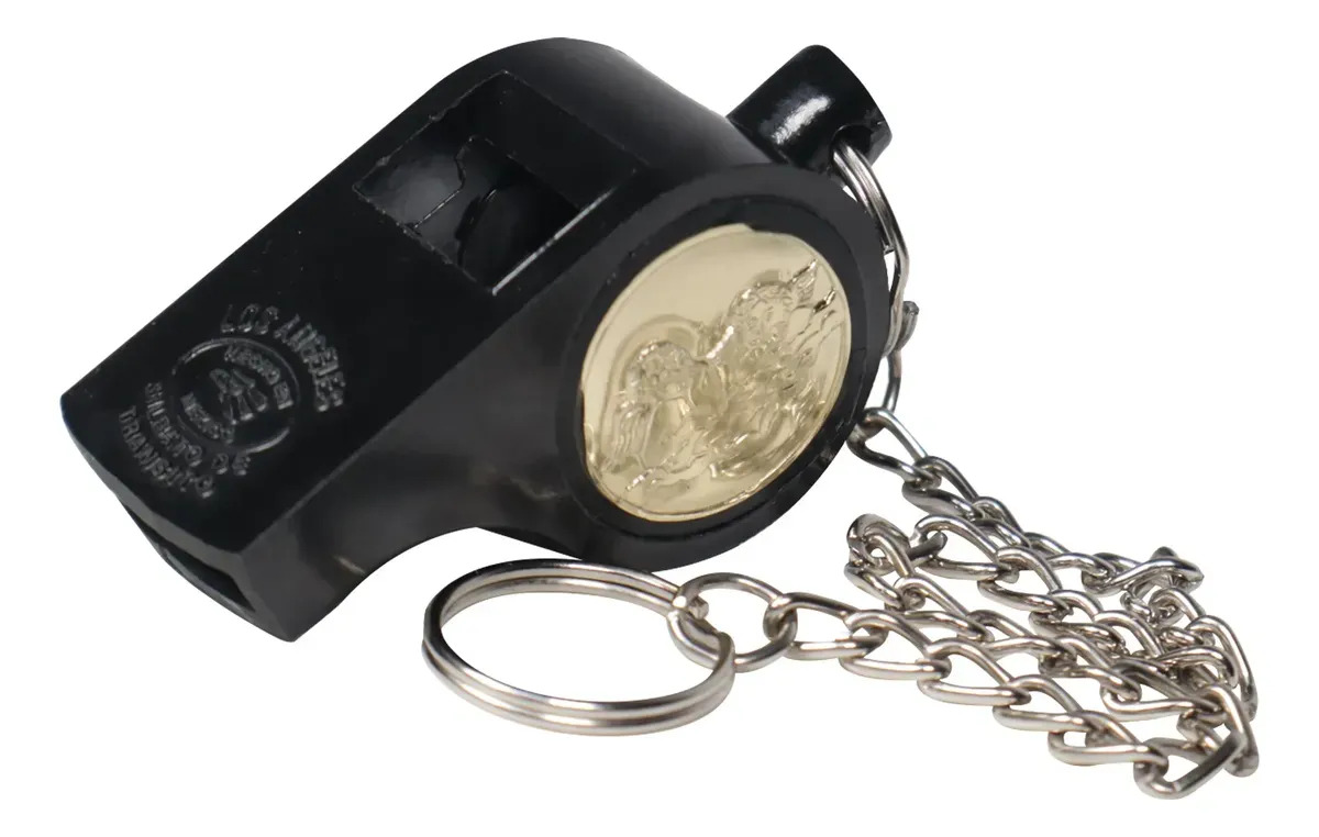 Silbato De Tránsito Profesional Kampak Silu Con Cadena Metal Negro / Los Angeles