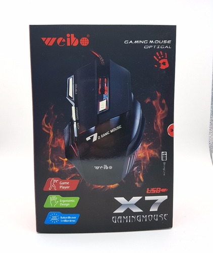 Imagem 10 de 10 de Mouse Gamer Usb Led 3200 Frames 7 Botões Alta Precisão Preto