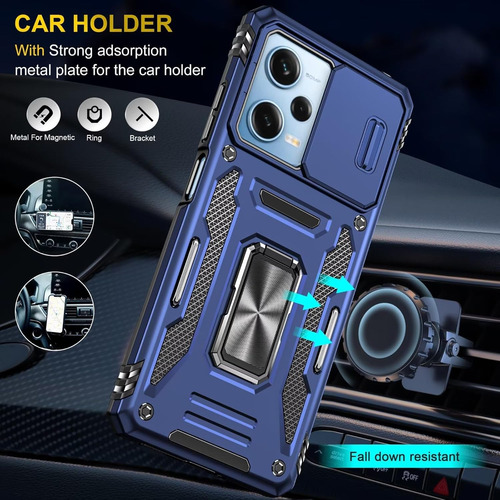 Funda Uso Rudo Cámara Para Poco X5 Pro 5g Carcasa+mica Azul Xiaomi Poco X5 Pro 5g/redmi Note 12 Pro 5g