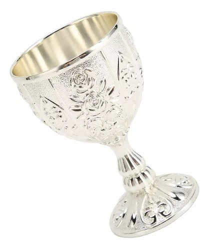 Copa De Vino Grabada En Relieve, Diseño De Flores Vintage De