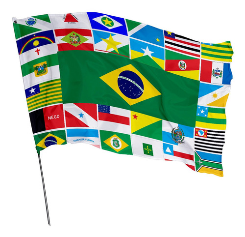 Bandeira Dupla Face Estados Brasileiros 1,45m X 1,0m