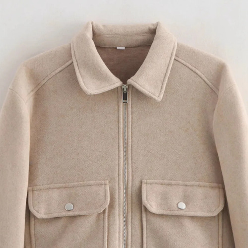 Chaqueta Con Cremallera De Moda Para Mujer