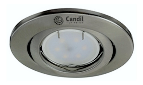 Imagen 1 de 7 de Pack X 10 Spot Led Embutir Platil Con Zocalo Gu10 Y Con Lampara Dicroica Led Gu10 7w Marca: Candil Garantia Oferta