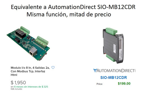 Modulo I/o 8 In, 4 Salidas 2a, Con Modbus Tcp, Interfaz Html