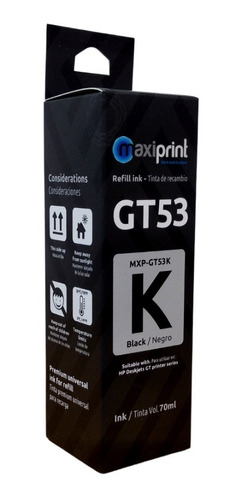 Tinta Maxiprint Compatible Hp Gt51 Negro (m0h57al)