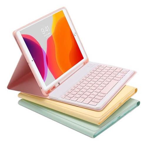 Funda Con Teclado Yeehi Para Galaxy Tab S8 Plus Rosa