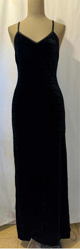 Vestido Largo Negro Chiffon - Talle M
