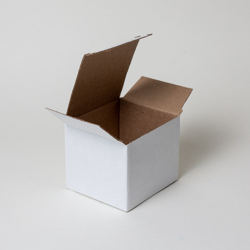 Imagen 3 de 5 de 100 Cajas Taza De Carton Microcorrugado Blancas 10x10x10cms