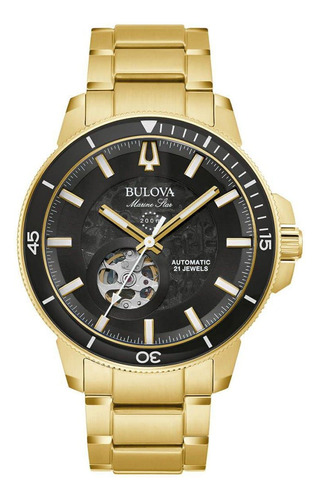 Reloj Automático Marine Star Para Hombre Oro Bulova