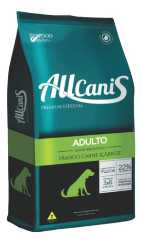 Ração Para Cães Adulto Allcanis Frango Carne Arroz 15 Kg