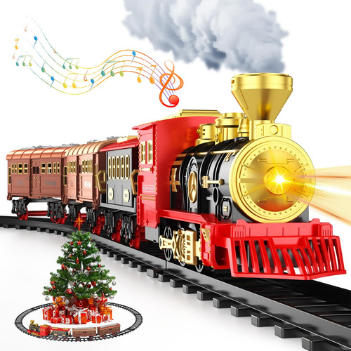 Set De Tren Navideño Laoyebaohao Con Humo, Luces Y Sonido
