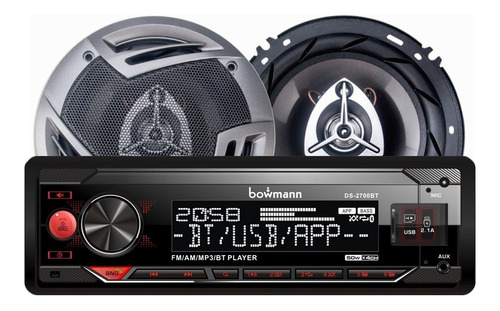 Combo Radio Carro Bluetooth + Parlantes 16 Cm Bowmann