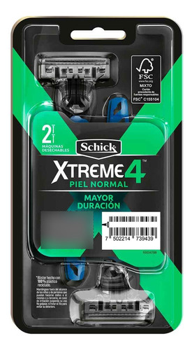 Rastrillo Desechable Schick Hombre Xtreme 4 2 Unidades