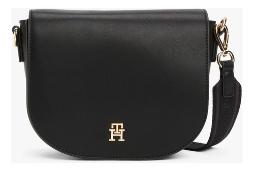 Bolso Negro Saddle Mensajero De Mujer Tommy Hilfiger