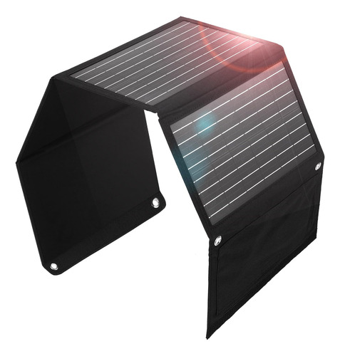 Ktenergy Cargador Solar Plegable De 30 W Con 2 Puertos Usb-a