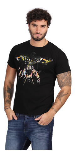 Playera Negra De Hombre Colibrí De Colores Boy London