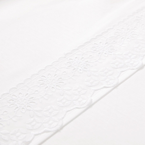 Sábana Broderie Alicante 2p Blanco Diseño De La Tela Liso