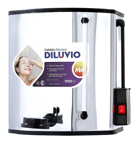 Calefon Diluvio Eléct. D20max 1100w A.inox Color Acero inox Potencia 1100 W