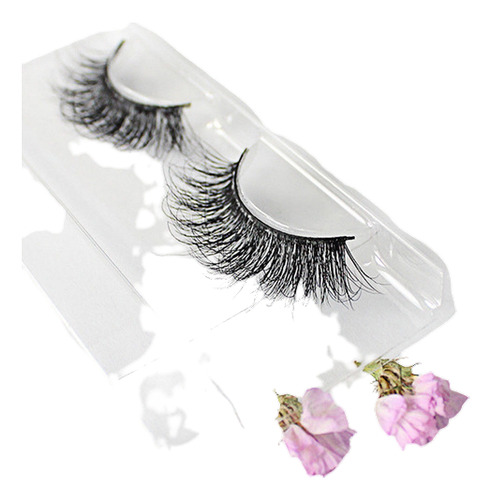 100% Real Mink Hair Cross Natural False Eyelashes 1 Par Long