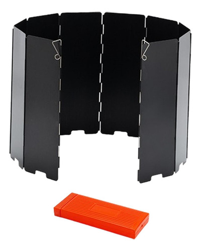 Parabrisas Para Estufa De Campamento, Parasol Plegable Negro