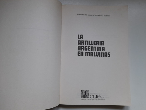La Artilleria Argentina En Malvina, Rodríguez Mottino (Usado)