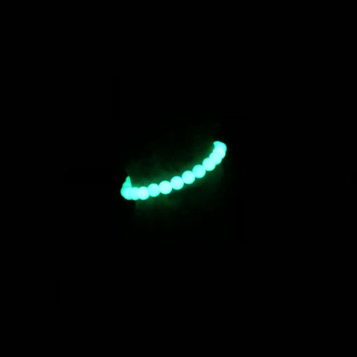 Pulseira Bolinha Pedra Brilha No Escuro Fluorescente Comprimento 18 Cm Cor Verde-claro Diâmetro 18 Cm