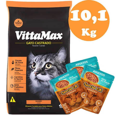 Vittamax Gato Castrado Salmon 10.1 Kg + Regalo