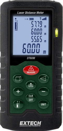Medidor De Distancia Laser Extech Dt60m, Hasta 196 Pies, Pantalla Lcd