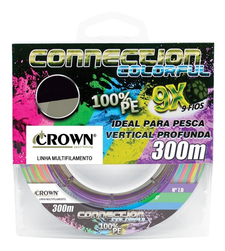 Linha Multifilamento Crown  Colorfull 9x 0,35mm 70lb 300m