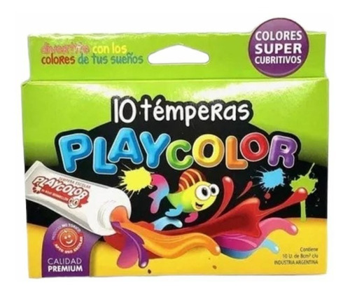 Tempera Playcolor Escolar Pomito Color 8cc X10 Cajas