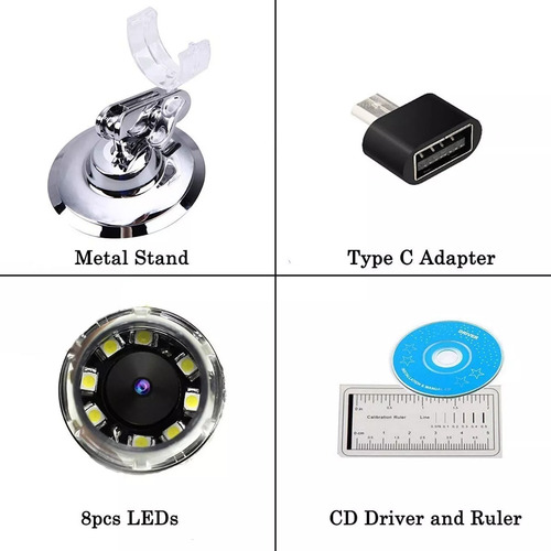 Mini Microscopio Digital Usb Led 1000x Zoom Negro