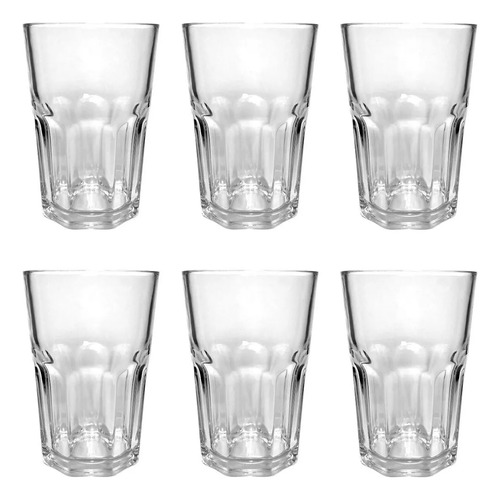 Copo Vidro 350ml Kit Com 6 Agua Suco Shakes Smoothies Oferta