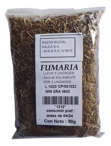 Fumaria 50g. Compre 3 Pague 2.