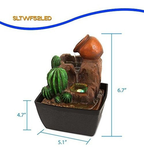 Fuente De Agua Con Bomba Y Luces Led, Decorativa