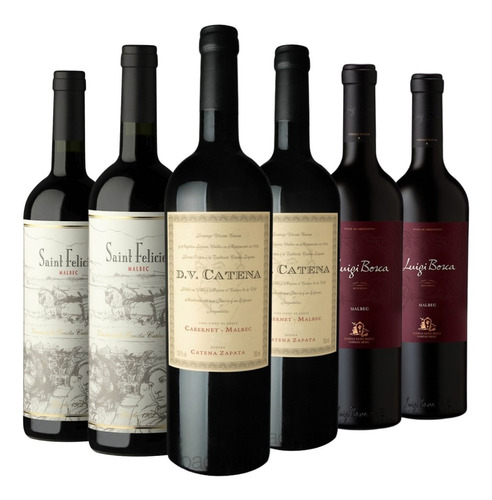 Vinos Dv Catena + Luigi Bosca + Saint Felicien. Combo X 6