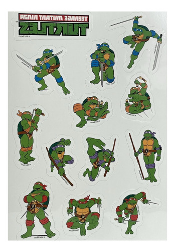 Calcomanía Tatuaje Temporal Hidrotransferible Tortugas Ninja Color Verde Tortugas Ninja 1