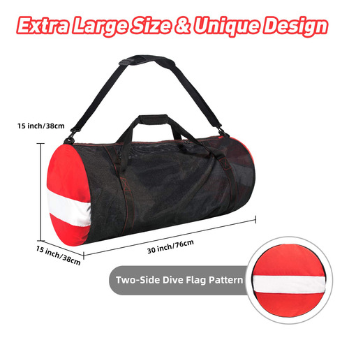 Bolsa De Lona De Malla Para Buceo, Bolsas De Playa Extra Gra