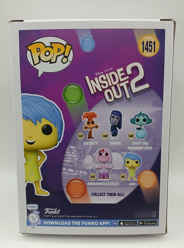 Funko Pop Joy (alegria) 1451 Intensamente 2 Disney (Usado)