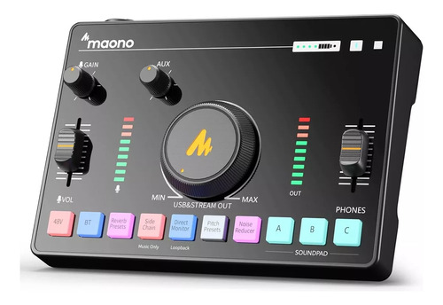 Interface de áudio Maono, mixer de áudio Amc2 Neo Black