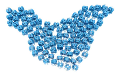 6 X 100pcs Medium Filtration Ball Fish Tank (azul)
