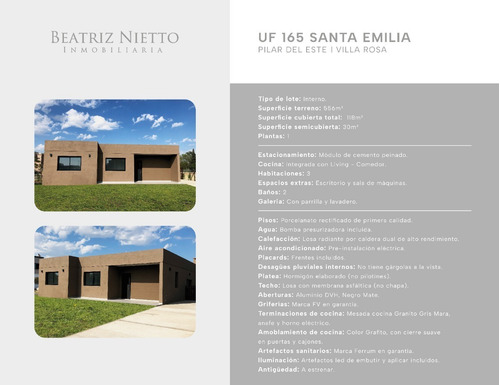 Imagen 27 de 28 de Casa Venta Barrio Privado Santa Emilia | Pilar Del Este | Pilar Zona Norte | G.b.a | Financiación