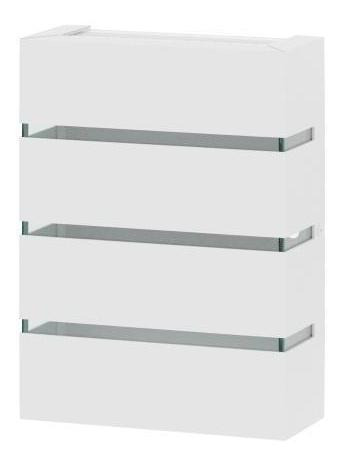 Arandela De Parede Slim 1303 Branco Com 3 Frisos- Rpm Móveis