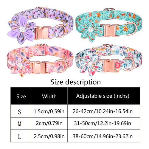 (l-db) Collar Para Niñas Y Hembras Con Estampado Floral Grab