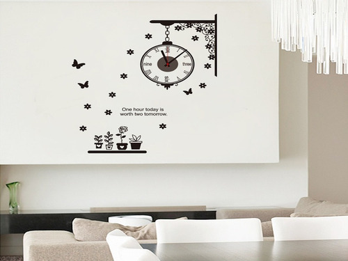 Vinil Decorativo Interiores Reloj Autoadherible Infantil Hog