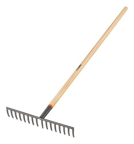 Rastrillo Recto Mango De Madera 16 Dientes Truper 17880