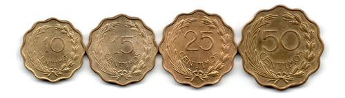 Paraguay Lote Serie 4 Monedas 10, 15, 25 Y 50 Centimos 1953