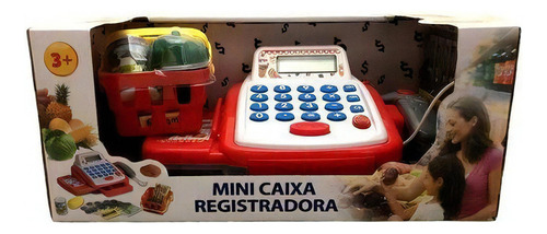 Brinquedo Mini Caixa Registradora Infantil Com Acessórios Cor Vermelho/branco/cinza