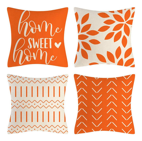 Fundas De Almohada Naranjas, 18 X 18 Pulgadas, 4 Pulgadas, P